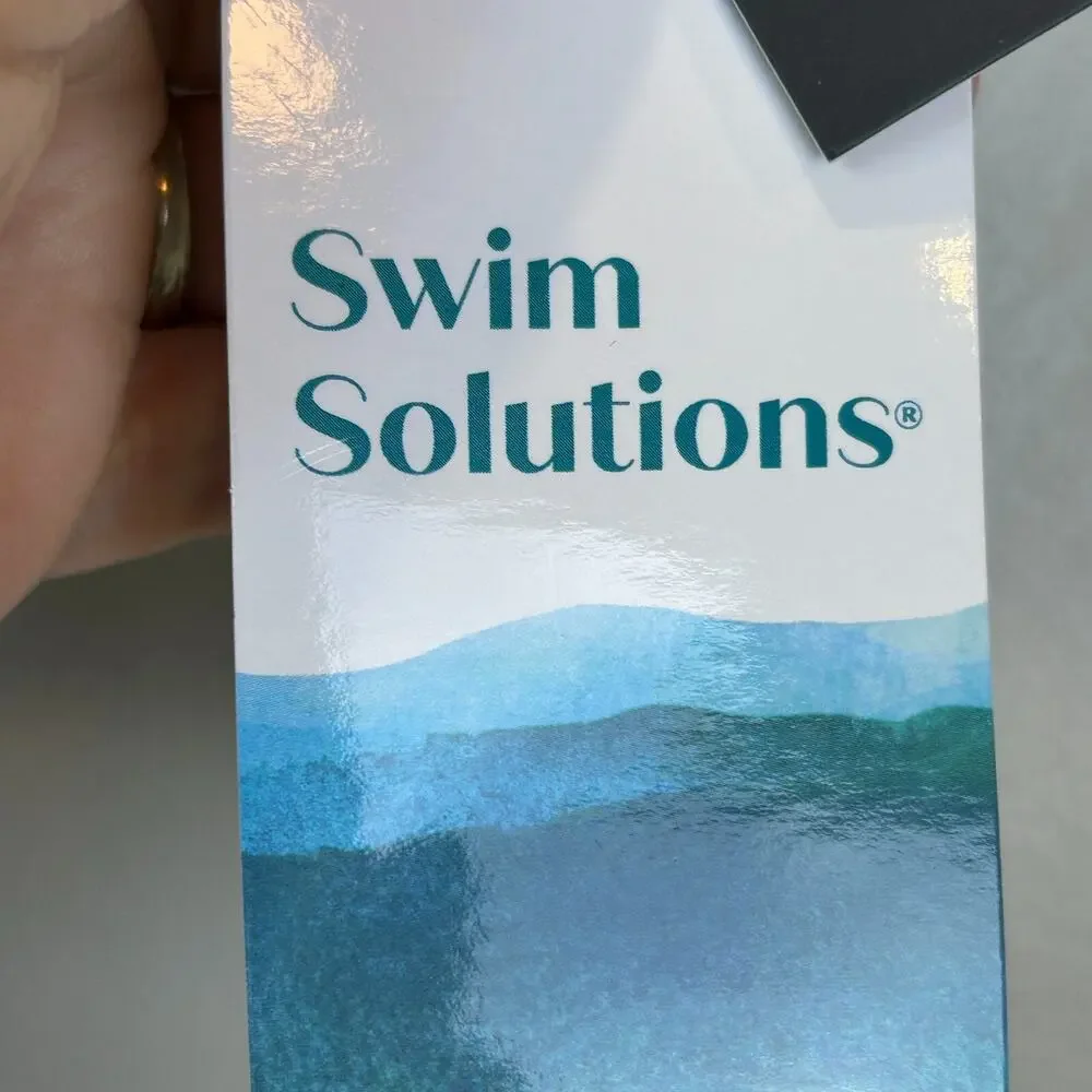 Swim Solutions Bow-Front Swim Dress Black Multicolor 60202186 Women's 10 NWT - Picture 10 of 10